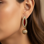 Antique-Finish Red Gold Earrings