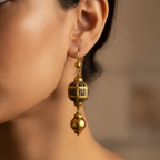 Gold Lantern Drop Earrings