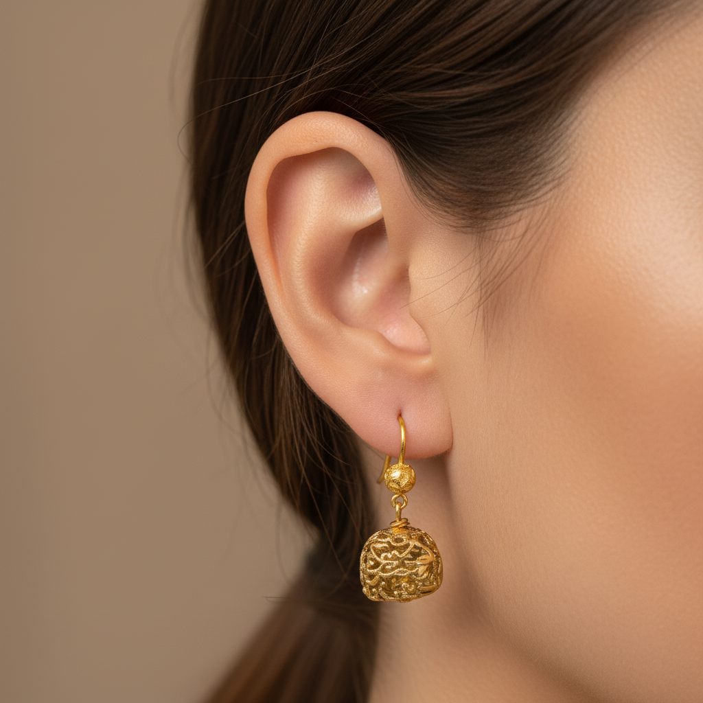 Golden Filigree Drop Earrings