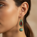 Luxe Gold Turquoise Drop Earrings