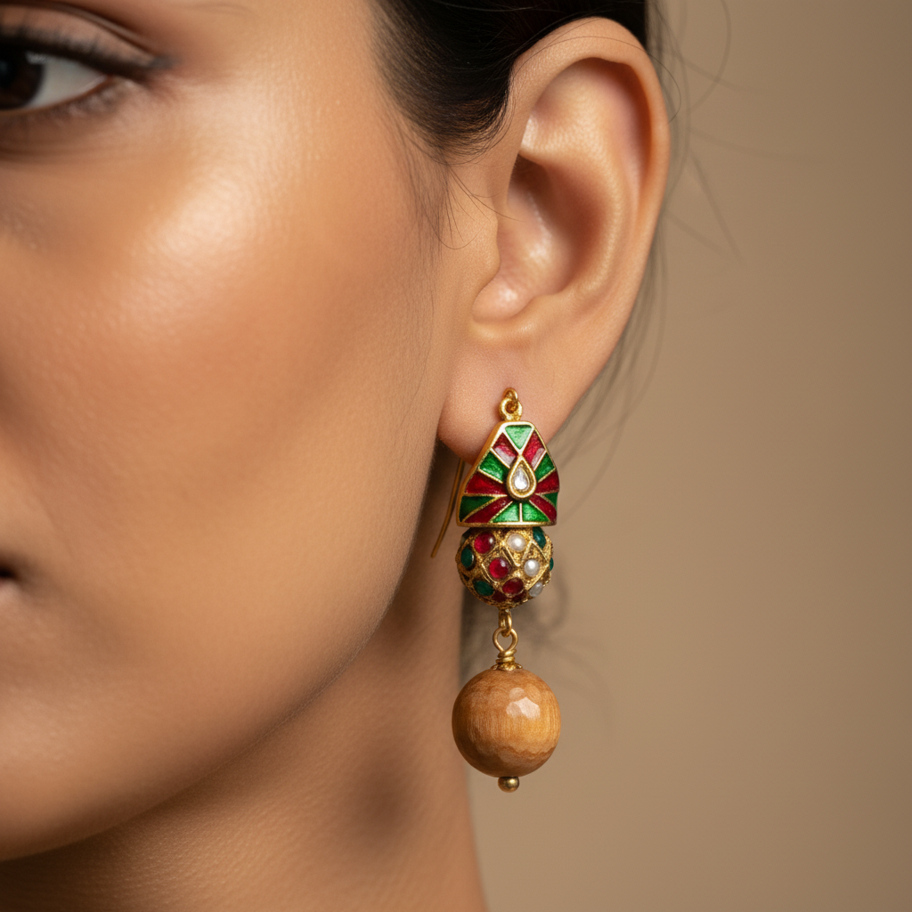 Enamel Beaded Dangle Earrings