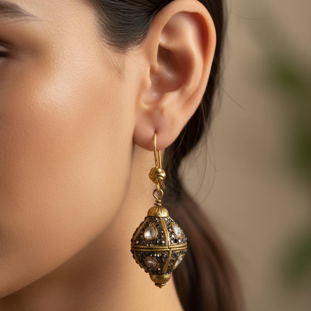 Ornate Gold Drop Earrings