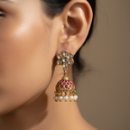 Traditional Red Jhumka Earrings
