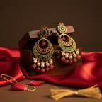 Embellished Chandbali Drop Earrings