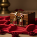 Gold Paisley Jhumka Earrings