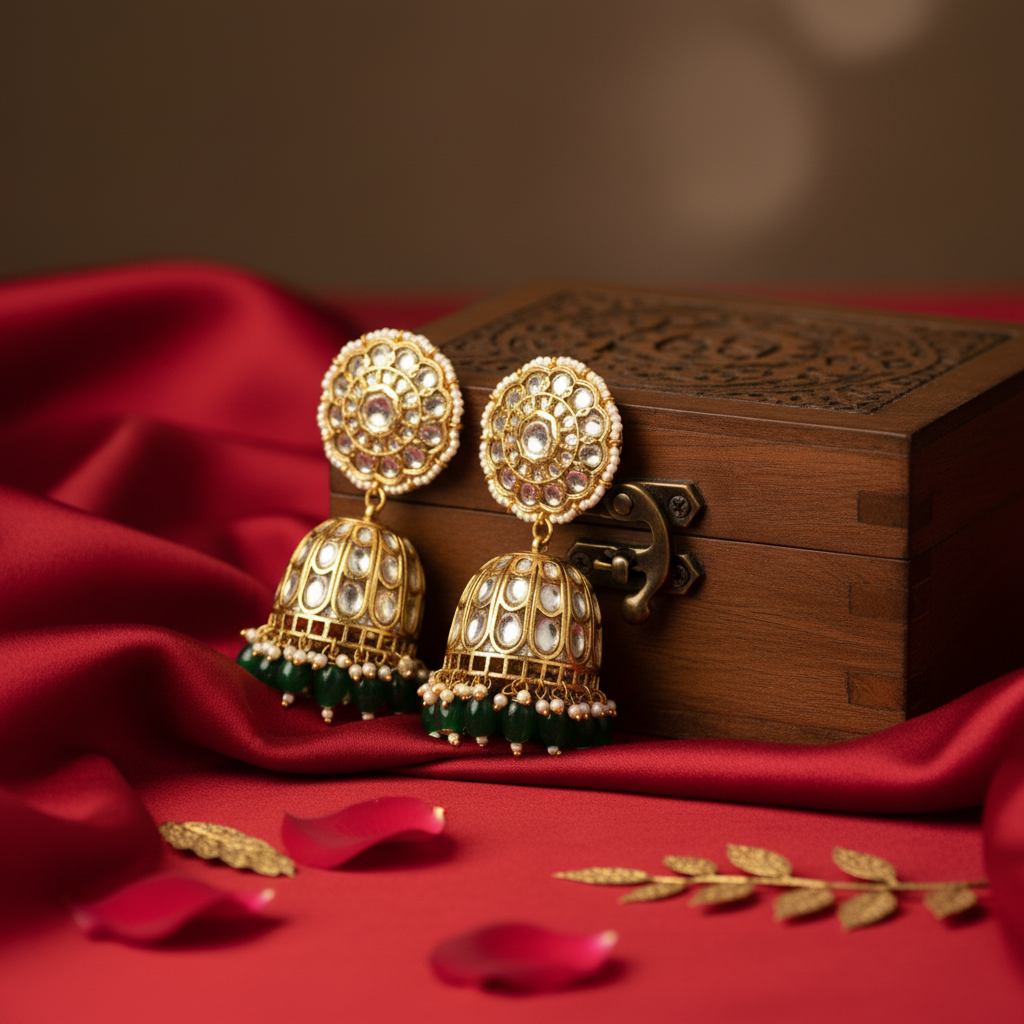 Traditional Kundan Bell Earrings