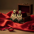 Emerald Kundan Chandelier Earrings