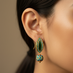 Emerald Turquoise Drop Earrings
