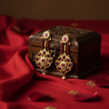 Ruby Polki Chandelier Earrings