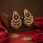 Ruby Pearl Chandelier Earrings