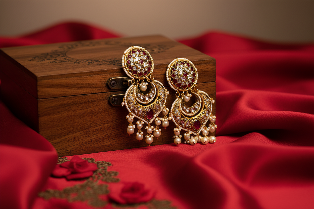 Ruby Pearl Chandbali