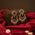 Ruby Gold Pearl Chandbali