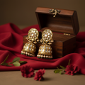 Polki Jhumka Pearl Earrings