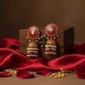 Ruby Polki Floral Jhumka