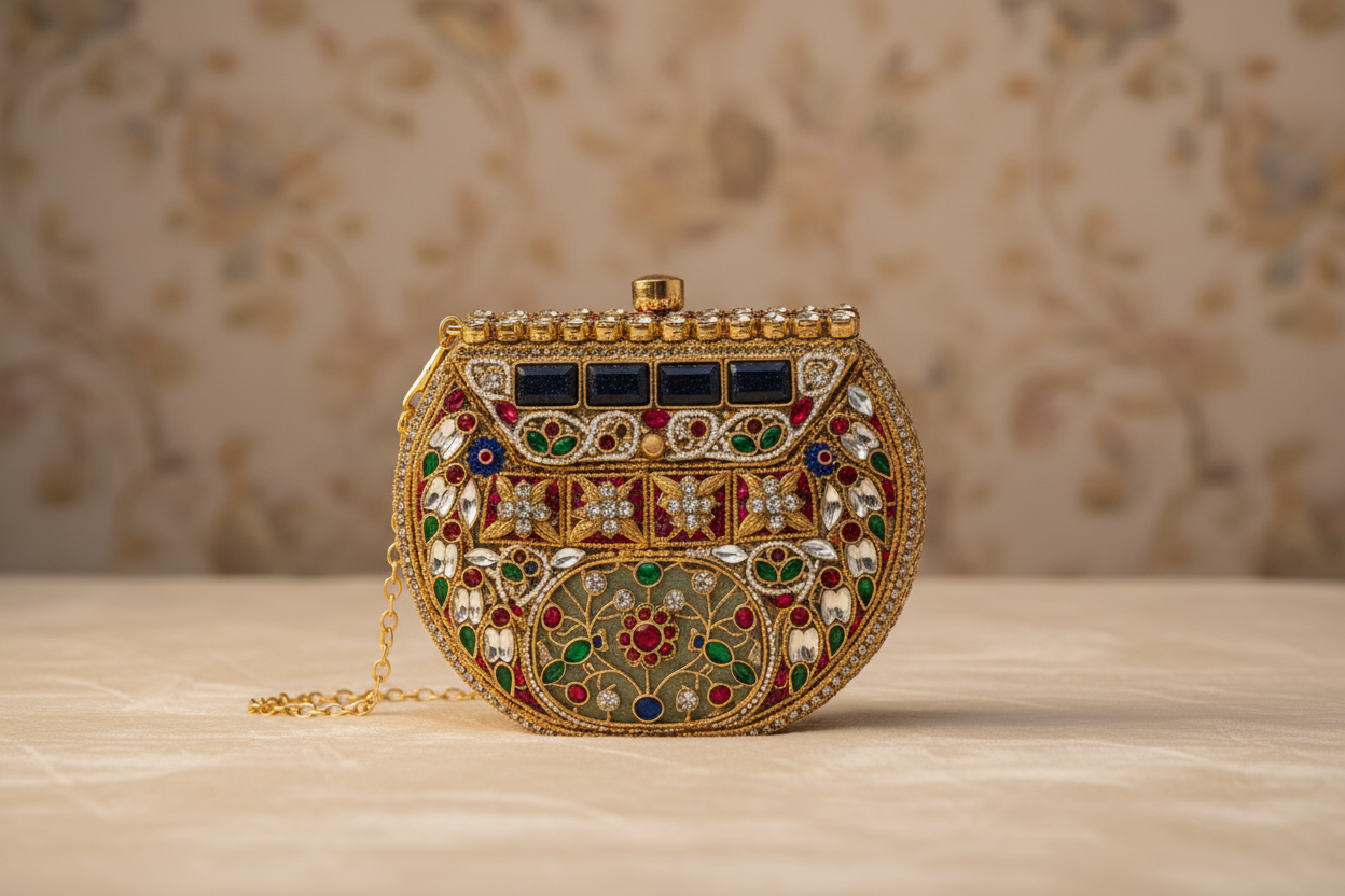 Ornate Gold & Multigemstone Clutch Bag