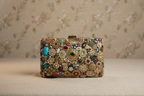 Hand-Embellished Jewel & Pearl Clutch