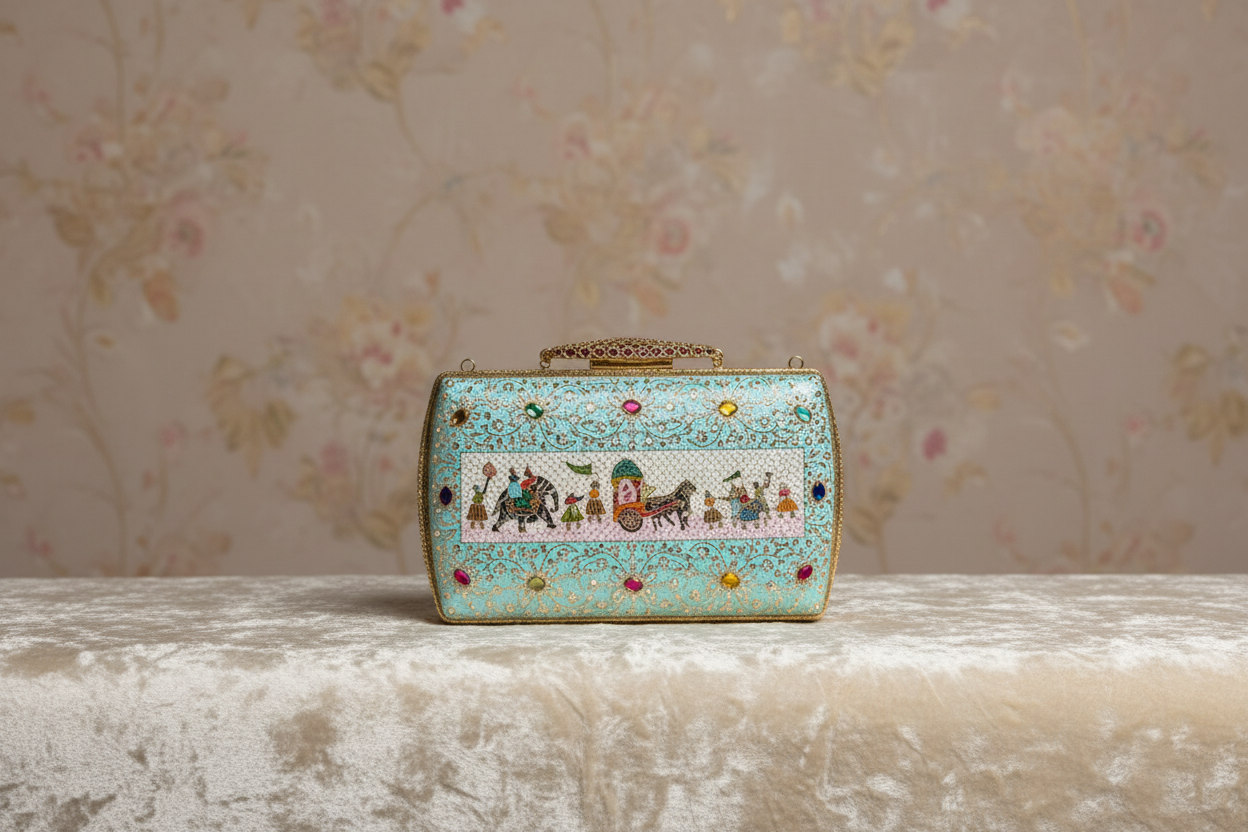 Exquisite Multi-Stone Embellished Clutch Bag
