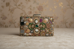 Ornate Hand-Embellished Jewel Stone Clutch