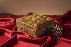 Ornate Gemstone & Gold Invitation Box