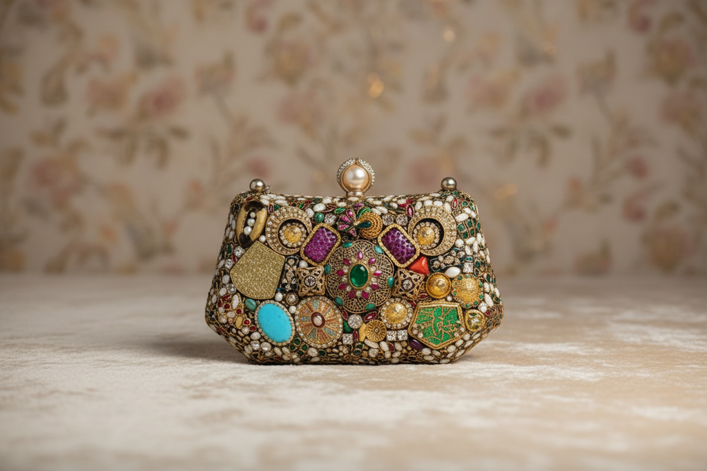 Embellished Jewel Clutch Bag By Fluorite