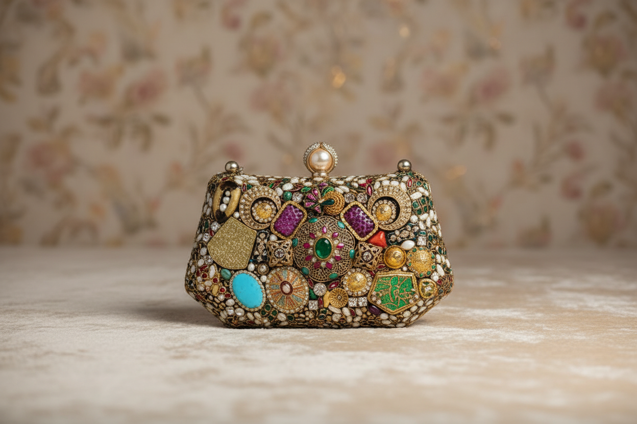 Embellished Jewel Clutch Bag By Fluorite