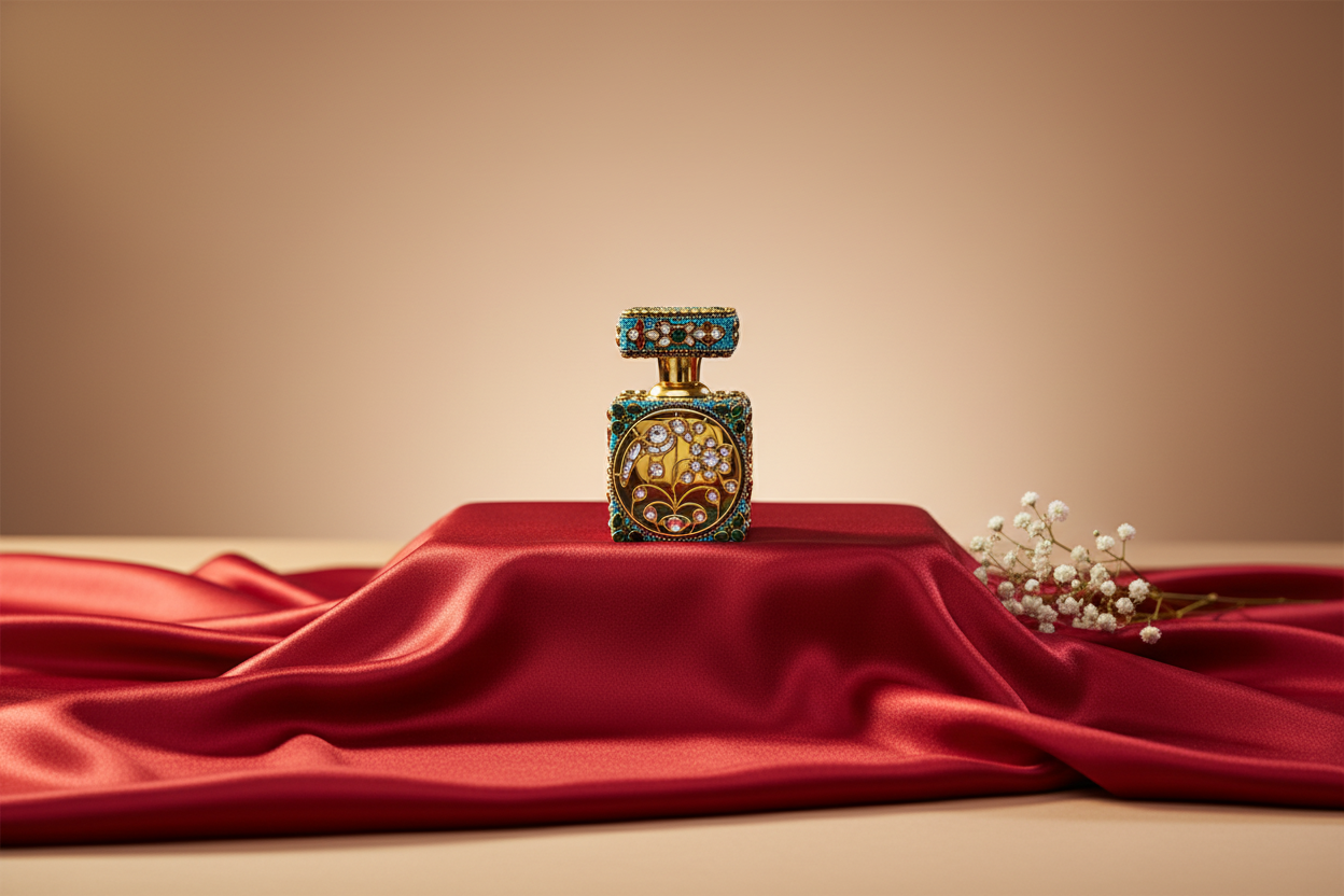 Exquisite Handcrafted Gemstone Itar Bottle