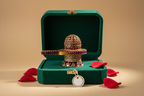 Ornate Gold & Ruby Shiva Lingam Idol
