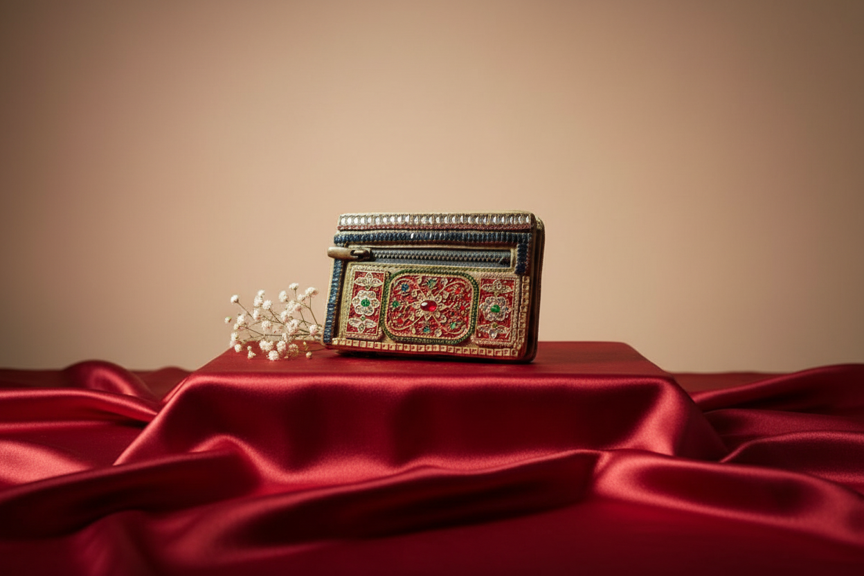 Embellished Gemstone & Beaded Wallet