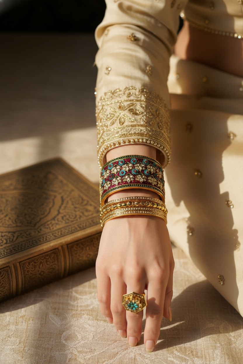 Multi-Color Floral Enamel Bangle