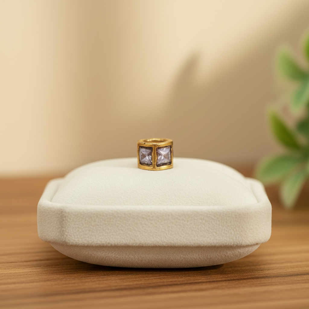 Gold Cubic Zirconia Bead