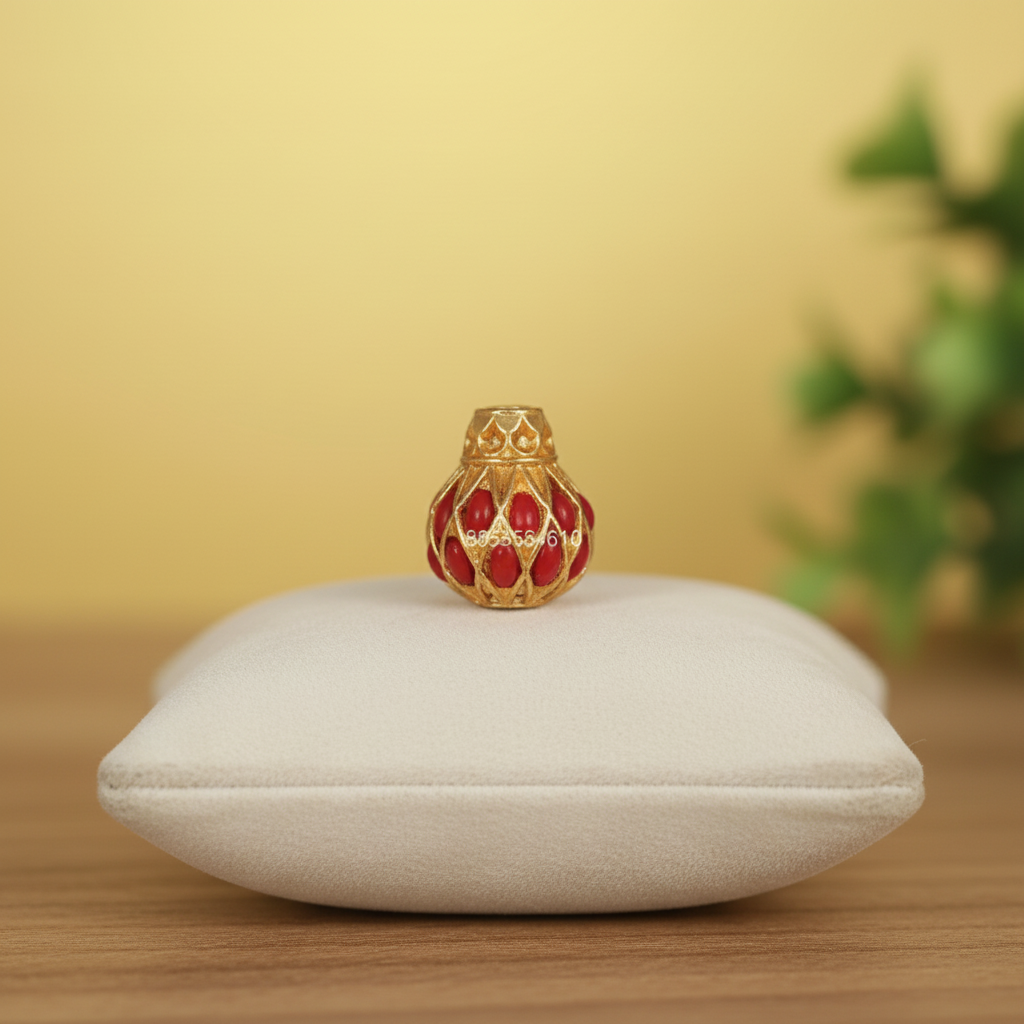 Red Gold Lantern Bead