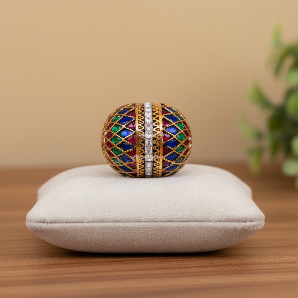 Ornate Enamel Gemstone Bead