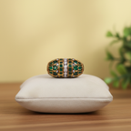 Ornate Gold Green Bead