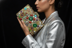 Multi-Color Ornate Gemstone Clutch Bag