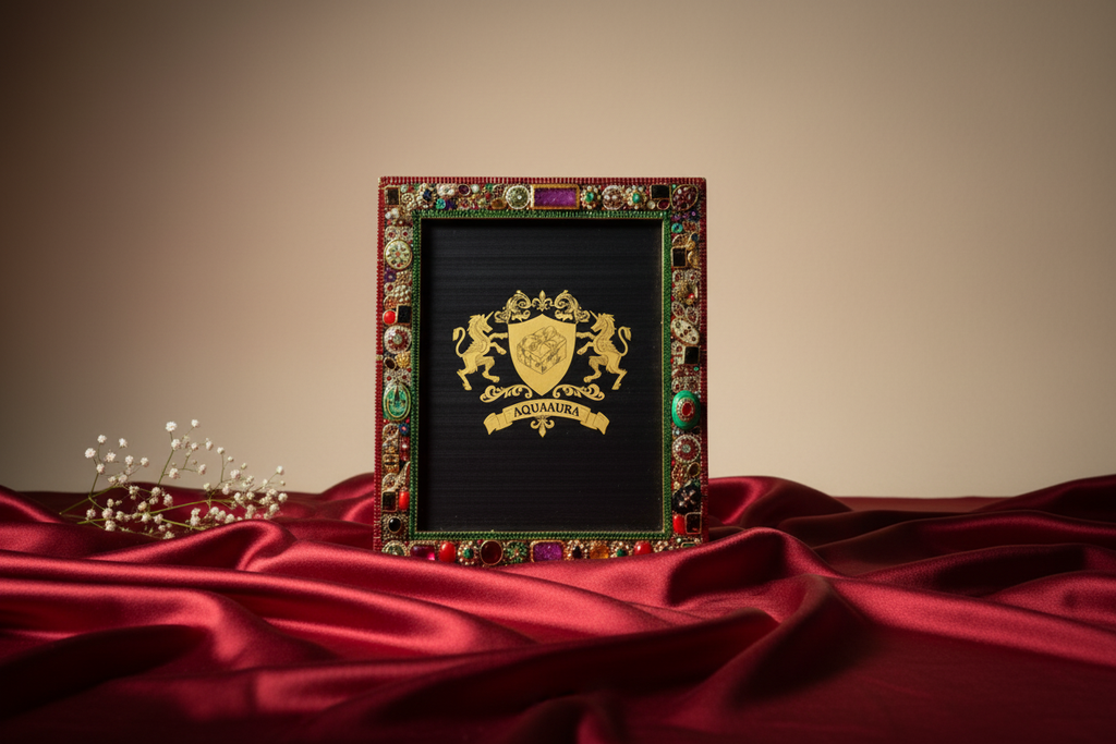 AQUAAURA Ornate Gemstone Embellished Decorative Frame