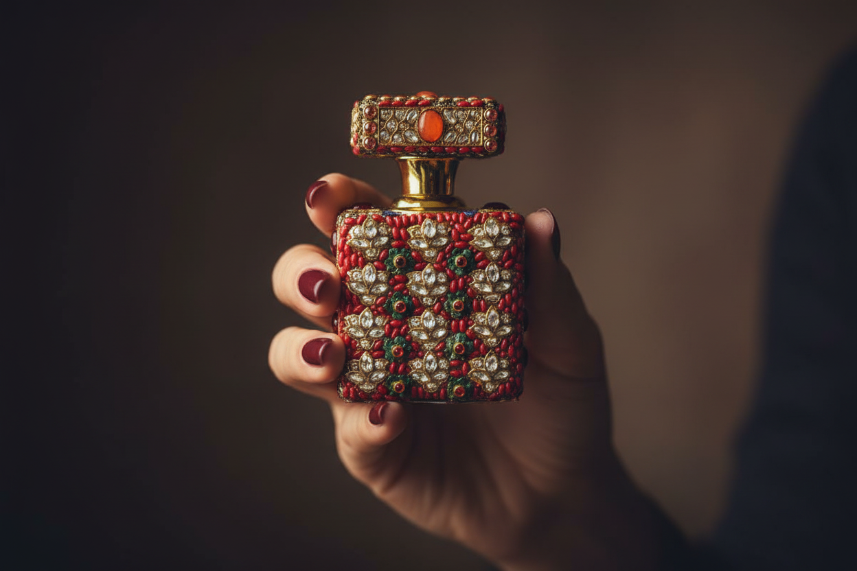 Ornate Handcrafted Indian Attar Bottle