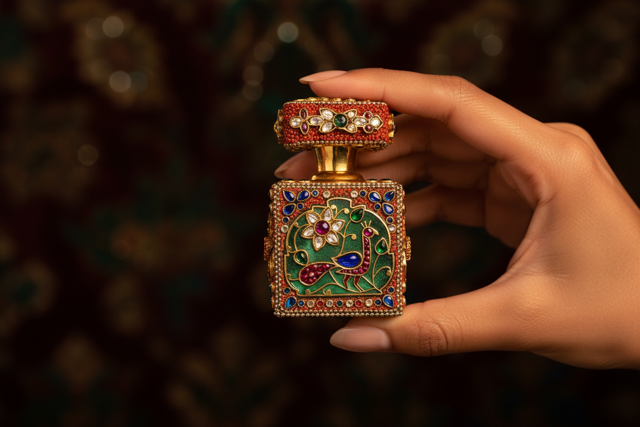 Ornate Gemmed Itar Perfume Bottle