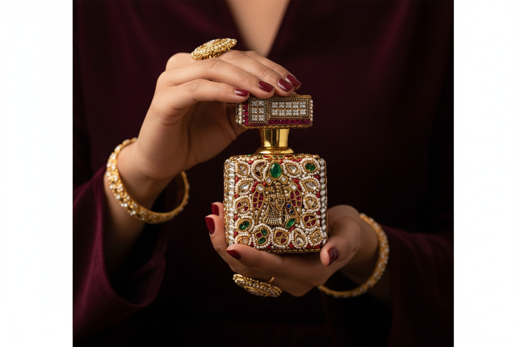 Handcrafted Jeweled Itar Bottle