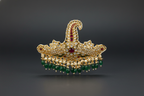 Regal Gold Kalgi with Polki, Ruby, Pearl & Emeralds