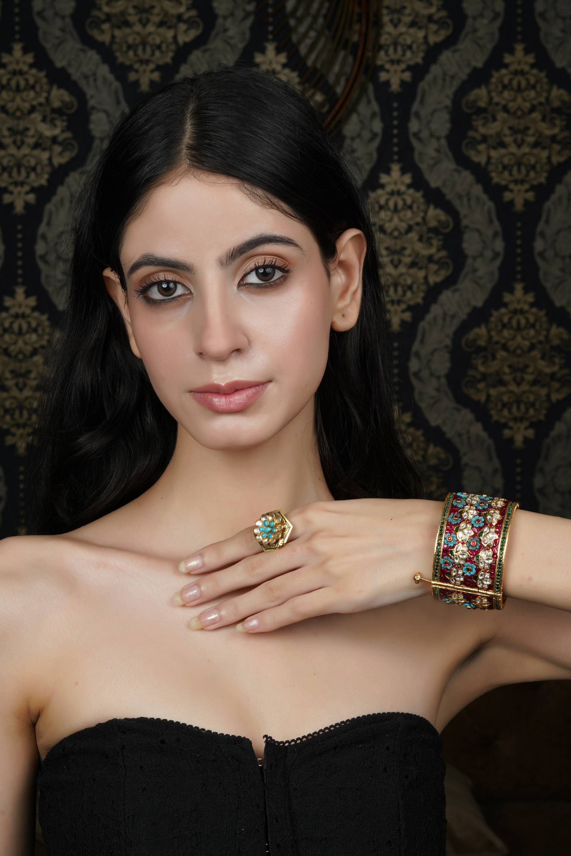 Multi-Color Floral Enamel Bangle