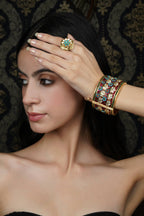 Multi-Color Floral Enamel Bangle