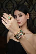 Multi-Color Floral Enamel Bangle