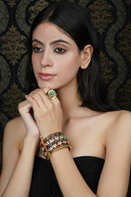 Multi-Color Floral Enamel Bangle