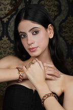 Ornate Red & White Stone Studded Bangle