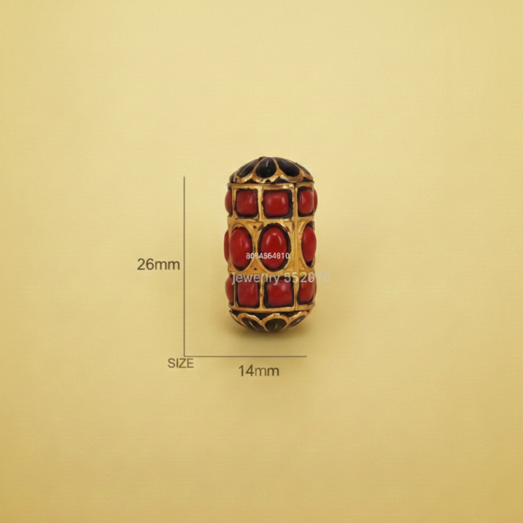 Red Golden Spacer Bead