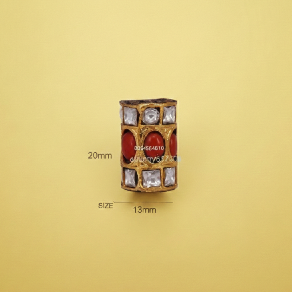 Golden Red Stone Bead