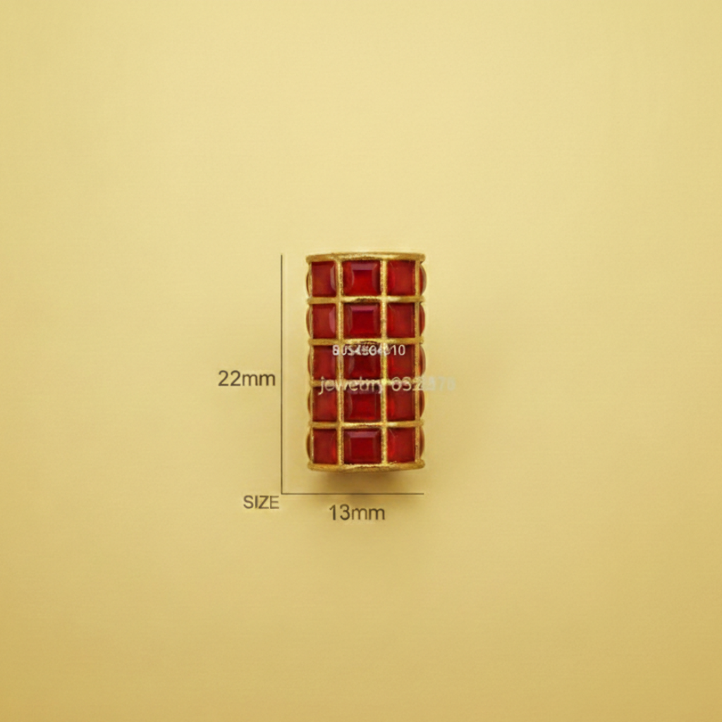 Red Coral Gold Bead
