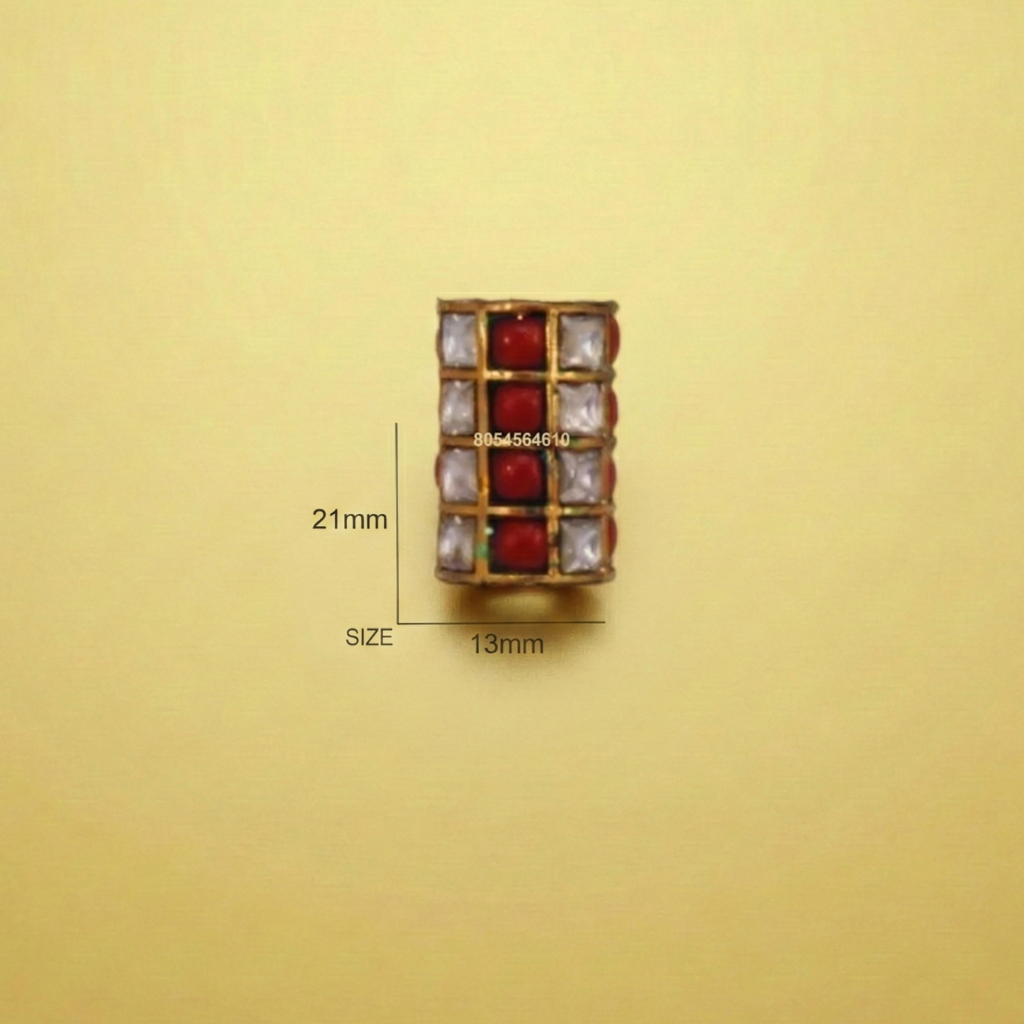 Gold-Toned Bead Red Stones