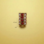 Gold-Toned Bead Red Stones