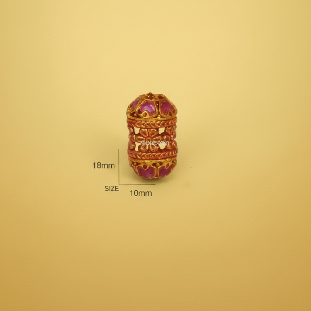 Gold Barrel Design Bead